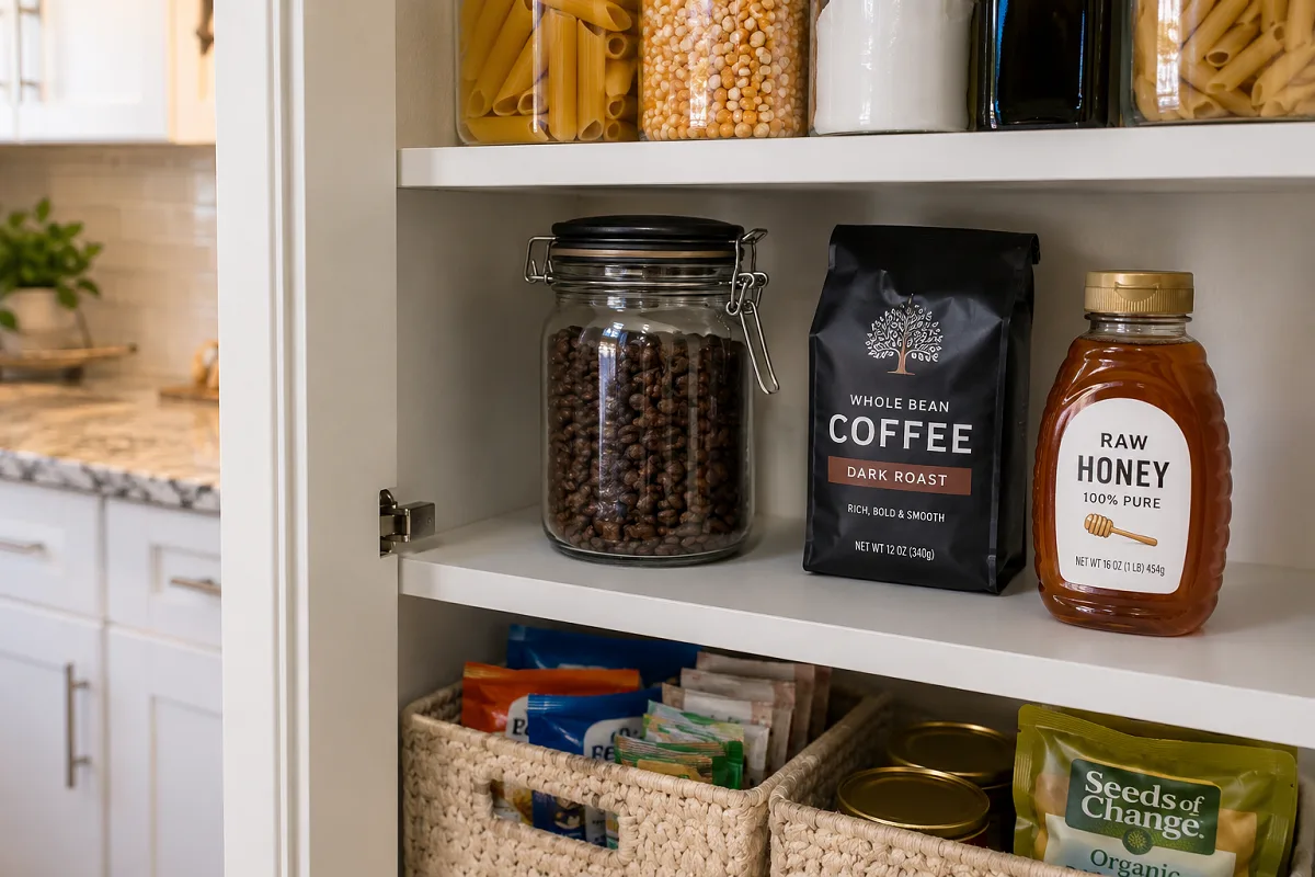 which foods shouldn't go in the fridge including coffee beans and honey stored in a pantry